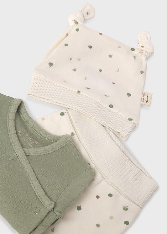 Set completo 3 pezzi con ghettina per neonata Mayoral Newborn 9980