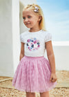 Completo t-shirt e gonna in tulle Mayoral bambina 3953