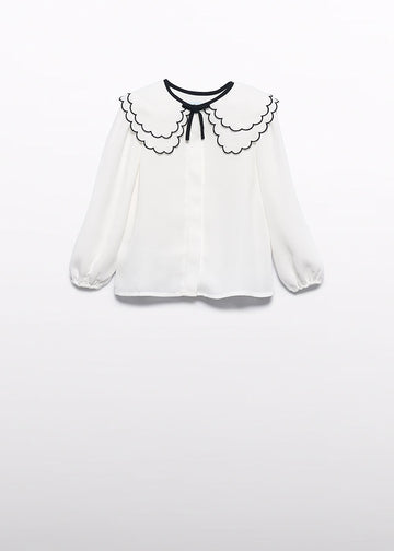 Blusa chiffon colletto ricamo bambina Abel&Lula 5612
