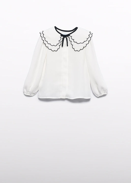 Blusa chiffon colletto ricamo bambina Abel&Lula 5612