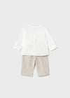 Completo pantalone lungo con camicia per neonato Mayoral Newborn 1564