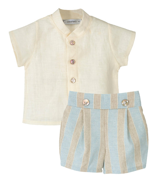 Completo camicia e bermuda per neonato Calamaro Baby 11151-B