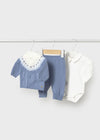 Completo pantalone 3 pezzi in tricot per neonato Mayoral Newborn 2570