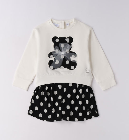 Completo con short per bambina Sarabanda 0F365