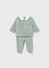 Completo ghettina in ciniglia con collo per neonato Mayoral Newborn 2562