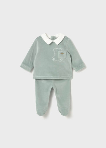 Completo ghettina in ciniglia con collo per neonato Mayoral Newborn 2562