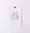 T-shirt bianca per ragazza Sarabanda 08421