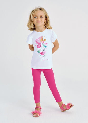 Completo leggings e maglietta fiore per bambina Mayoral 3705