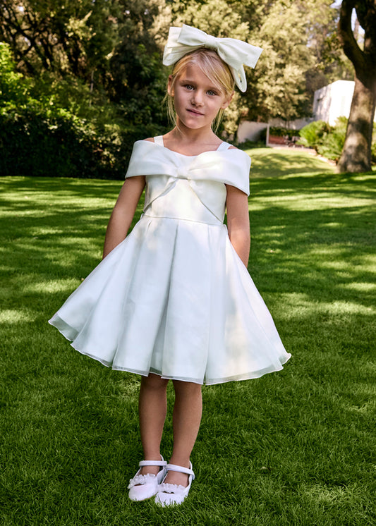 Abito con fiocco in organza per bambina Abel&Lula 5031