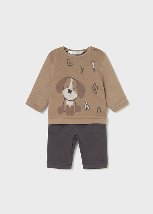Completo pantalone lungo in jacquard per neonato Mayoral Newborn 2583