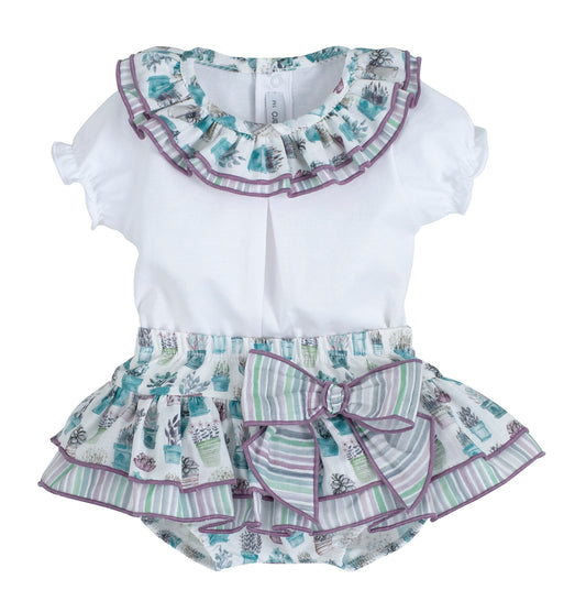 Completo t-shirt e culotte per neonata Calamaro Baby 11160