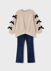 Completo leggings e felpa fiocco bambina 4725