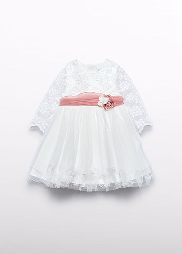 Abito tulle fusciacca contrasto neonata Abel&Lula 5502