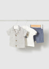 Completo pantalone corto e camicia overshirt per neonato Mayoral Newborn 1205