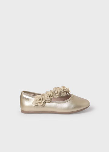 Ballerine effetto metallizzato fiori bambina Mayoral 46465