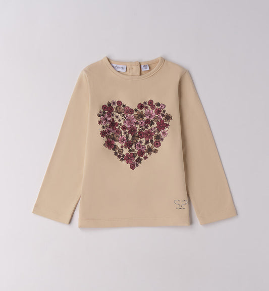 Maglietta bambina con cuore Sarabanda 0F313