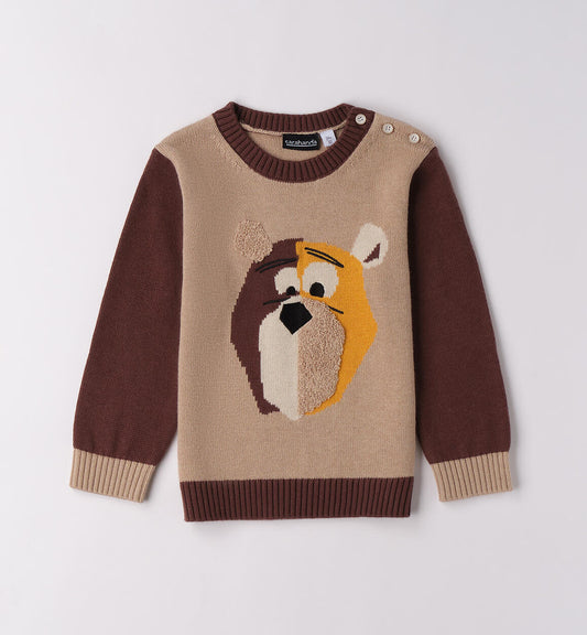 Maglione bambina con animaletto Sarabanda 0F108