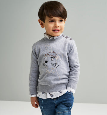 Maglione bambino con ricamo Sarabanda 0F105