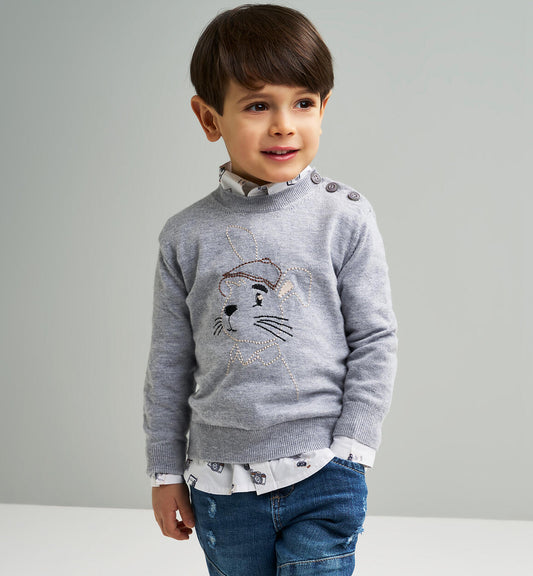 Maglione bambino con ricamo Sarabanda 0F105