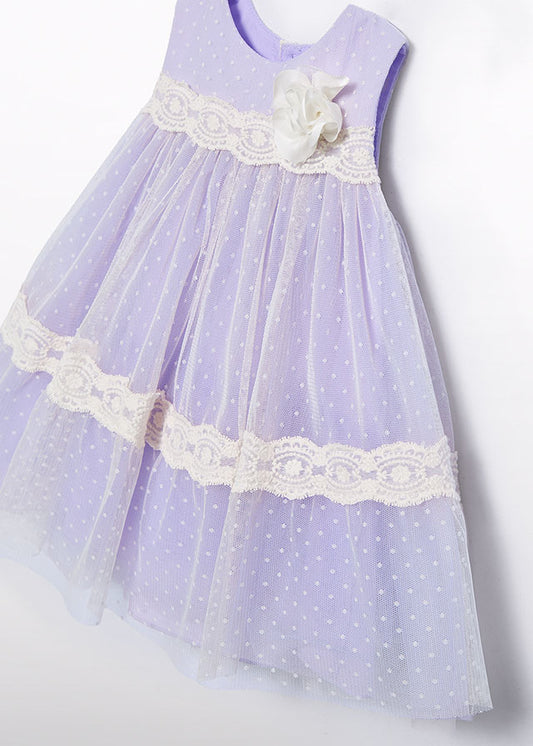 Vestito in tulle plumetis per neonata Abel&Lula 5016