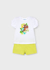 Completo shorts fantasia e maglietta bambina Mayoral 3211