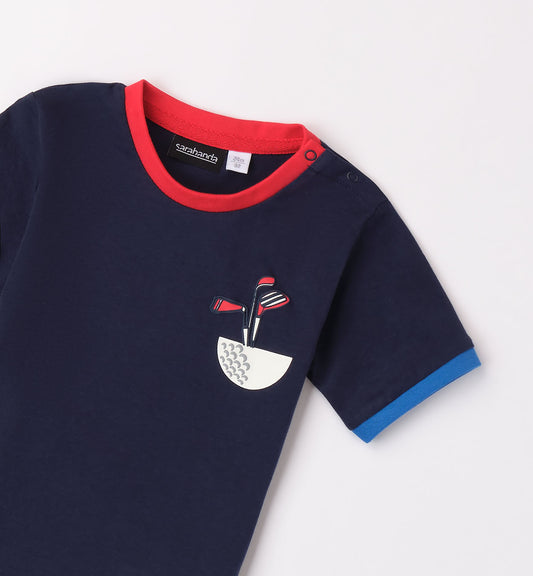 T-Shirt blu bambino Sarabanda 08114