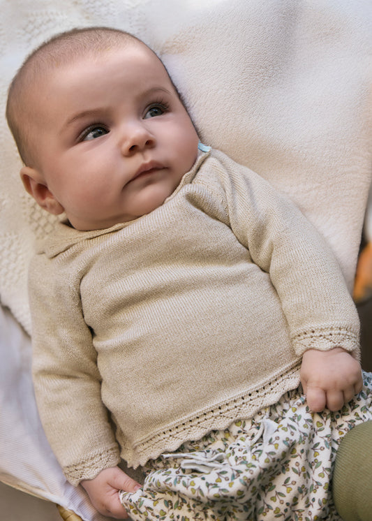 Completo short e collant in tricot per neonata Mayoral Newborn 2256