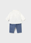 Completo pantalone camicia con papillon e gilet per neonato Mayoral Newborn 2581