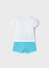 Completo shorts fantasia e maglietta bambina Mayoral 3211