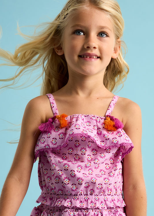 Blusa stampata volant per bambina Mayoral 3186