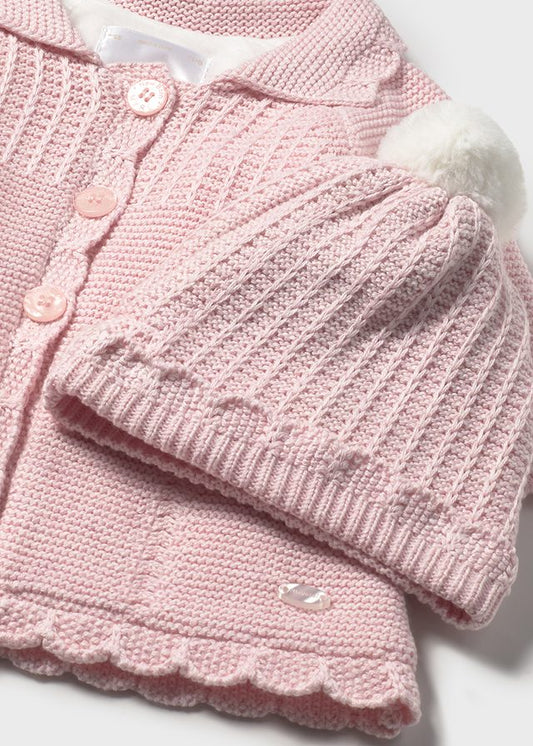 Cappotto e cappello in tricot per neonata Mayoral Newborn 2412
