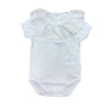 Body mezza manica collo con ricami per neonata Calamaro Baby 19109