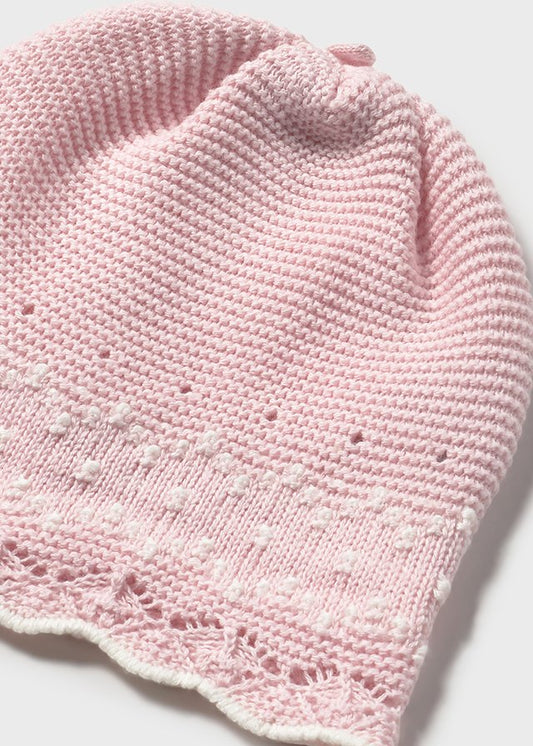 Completo ghettina e cappello in tricot per neonata Mayoral Newborn 2556