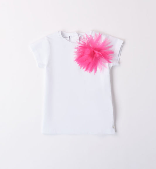 T-shirt per bambina con fiore Sarabanda 08321