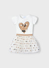 Completo gonna tulle e maglietta per bambina Mayoral 3946