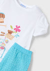 Completo shorts fantasia e maglietta bambina Mayoral 3211