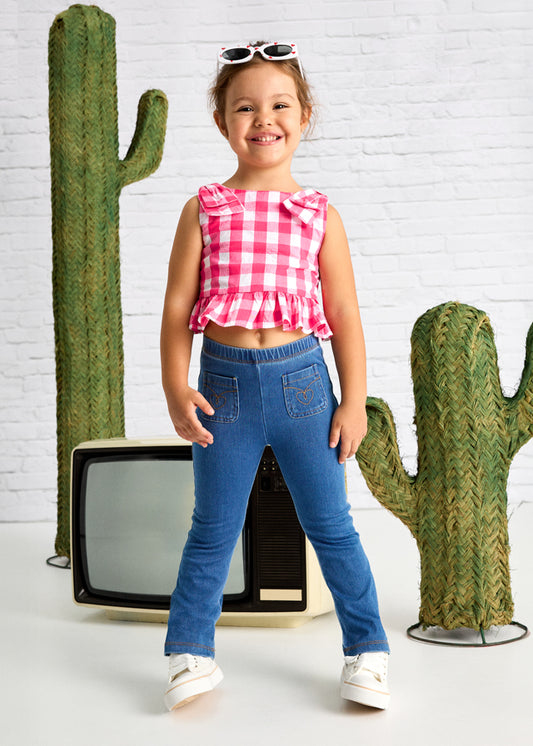 Leggings jeans a campana per bambina Mayoral 3702