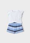 Completo shorts zigzag e maglietta per bambina Mayoral 3209